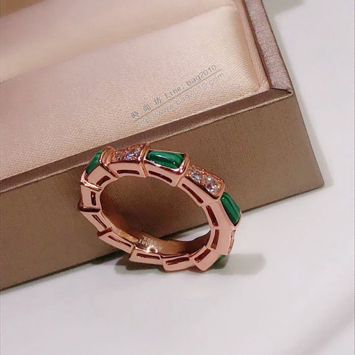 Bvlgari飾品 寶格麗全新Serpenti Viper戒指系列 925純銀鍍金男女戒指  zgbq3091